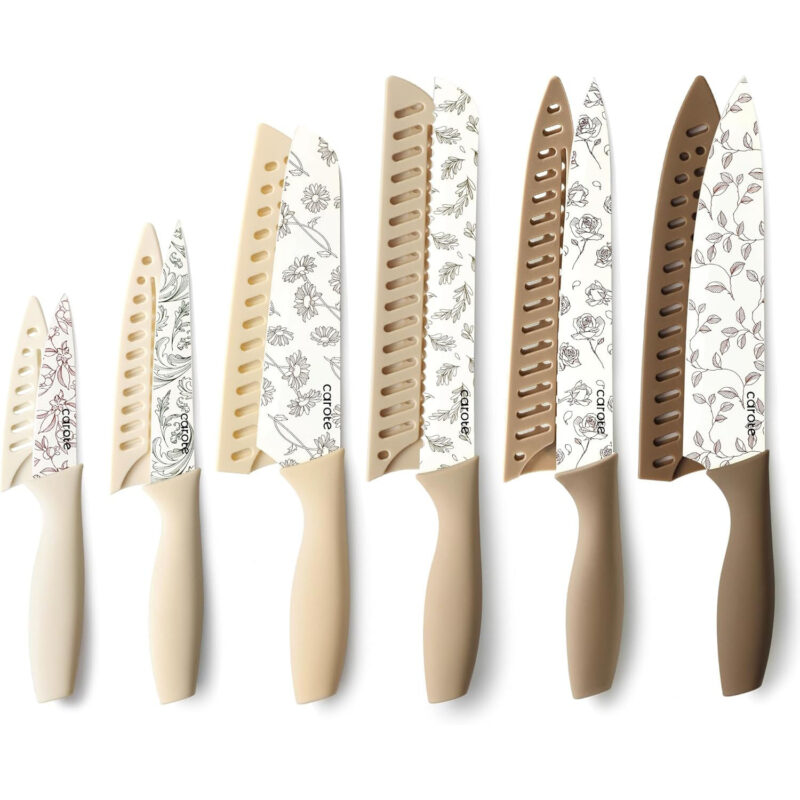 12 PCS Knife Set Delicate Floral Designs